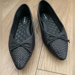 Birdies Women's Black Woven Flats